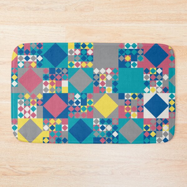 Item preview, Geometric elements in an abstract mosaic in random yellow and gray color palette variations designed and sold by acidmit.
