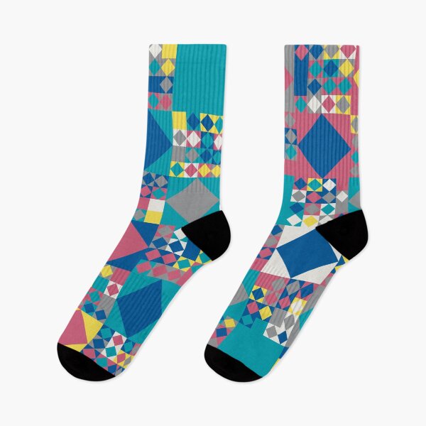Item preview, Geometric elements in an abstract mosaic in random yellow and gray color palette variations designed and sold by acidmit.