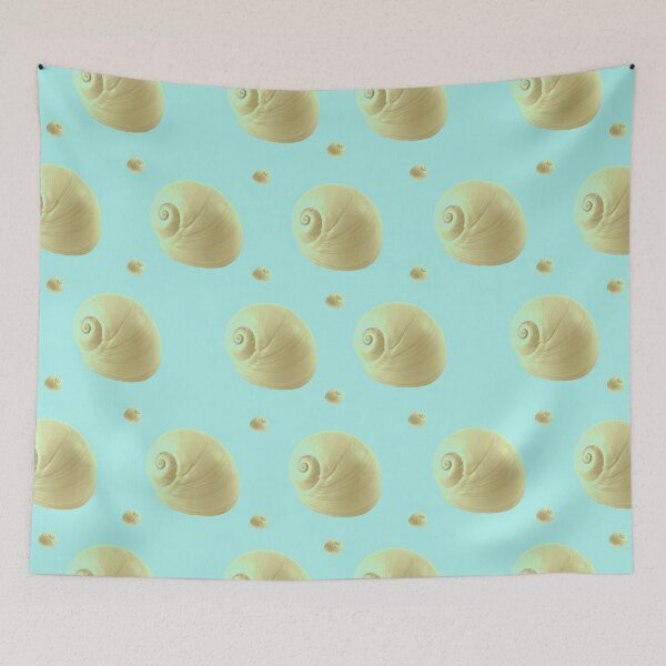 Item preview, Tan Snail Shells on Blue designed and sold by AlteredAtelier.