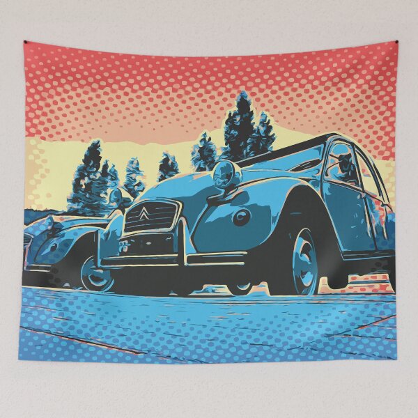 Item preview, Two Classic Cars Chilling, Pop Art Comic Drawing designed and sold by D-Spot Shop.