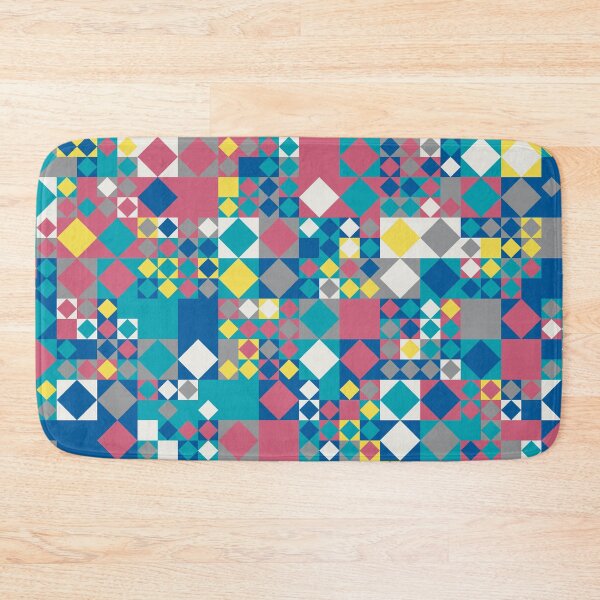 Item preview, Geometric elements in an abstract mosaic in random yellow and gray color palette variations designed and sold by acidmit.