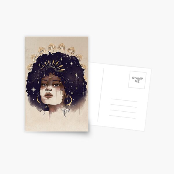 African Goddess - Celestial Galaxy Postcard