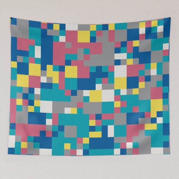 Item preview, Checkered tiles in an abstract mosaic in random yellow and gray color palette variations designed and sold by acidmit.