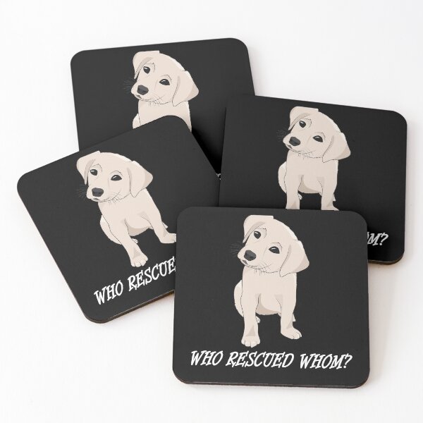 Item preview, Who Rescued Whom Cute Funny Labrador Puppy designed and sold by TheInkElephant.