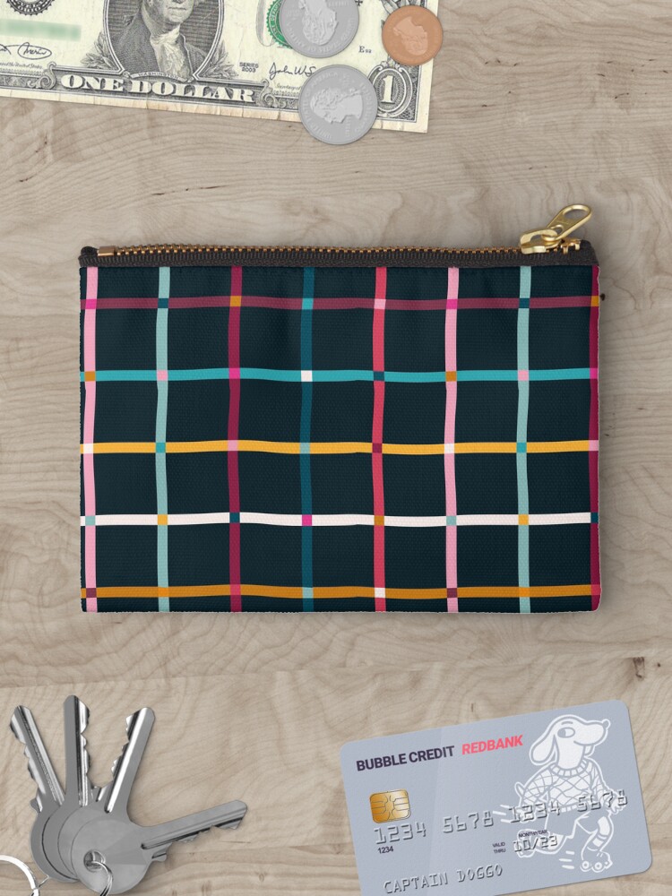 Thumbnail 3 of 4, Zipper Pouch, Hand Drawn Plaid Pattern designed and sold by Alishka88.