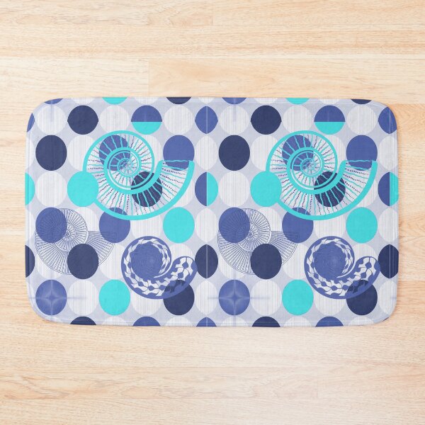 Item preview, Blue spiral shells and spots designed and sold by FerretSteph.