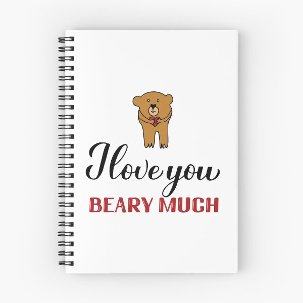 Item preview, I love you beary much calligraphy lettering with hand drawn cute bear designed and sold by LaBelezoka.