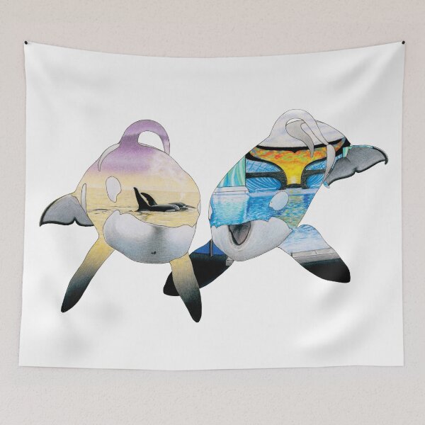 Item preview, Keiko and Tilikum the Killer Whales Silhouette designed and sold by ArtyOrca.
