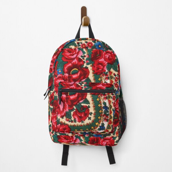 Item preview, Antique Russian Floral Textile Pattern Red Poppy Flowers designed and sold by EdenLiving.