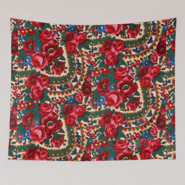 Item preview, Antique Russian Floral Textile Pattern Red Poppy Flowers designed and sold by EdenLiving.