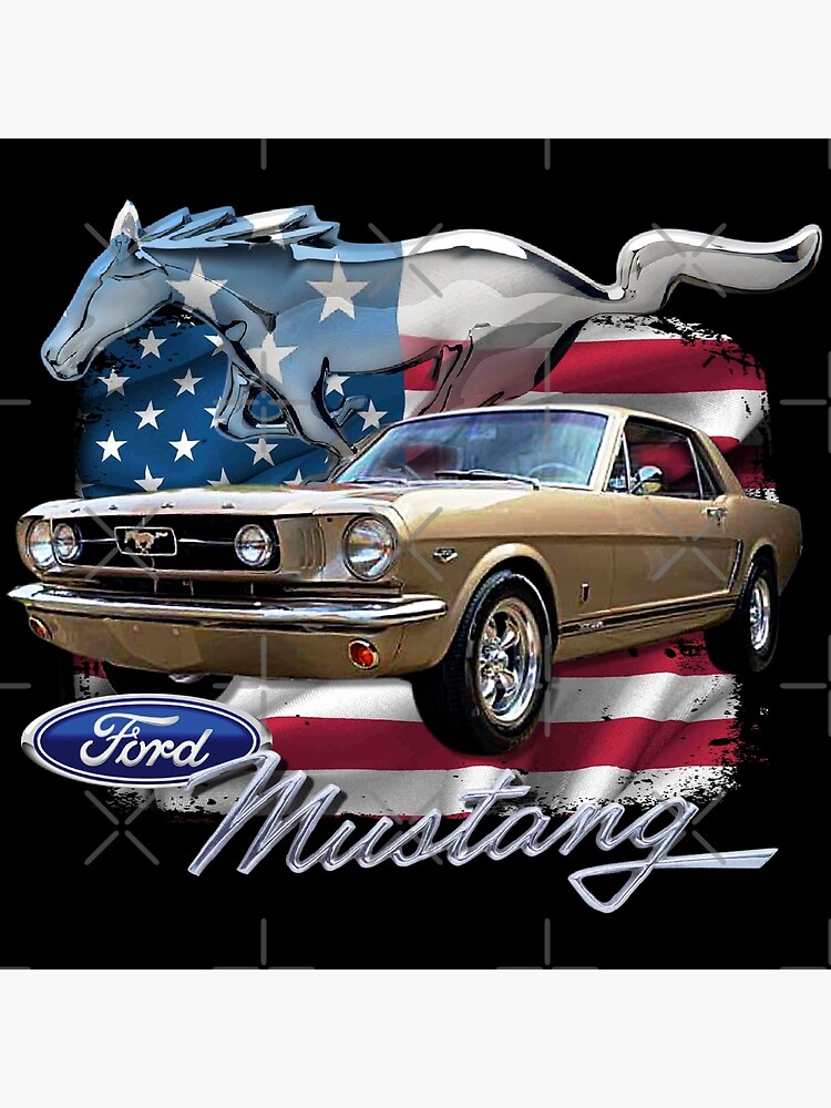 Mustang Logo - Drapeau USA Vintage