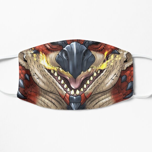 Masque facial Rathalos: rouge (Monster Hunter World) Masque sans plis