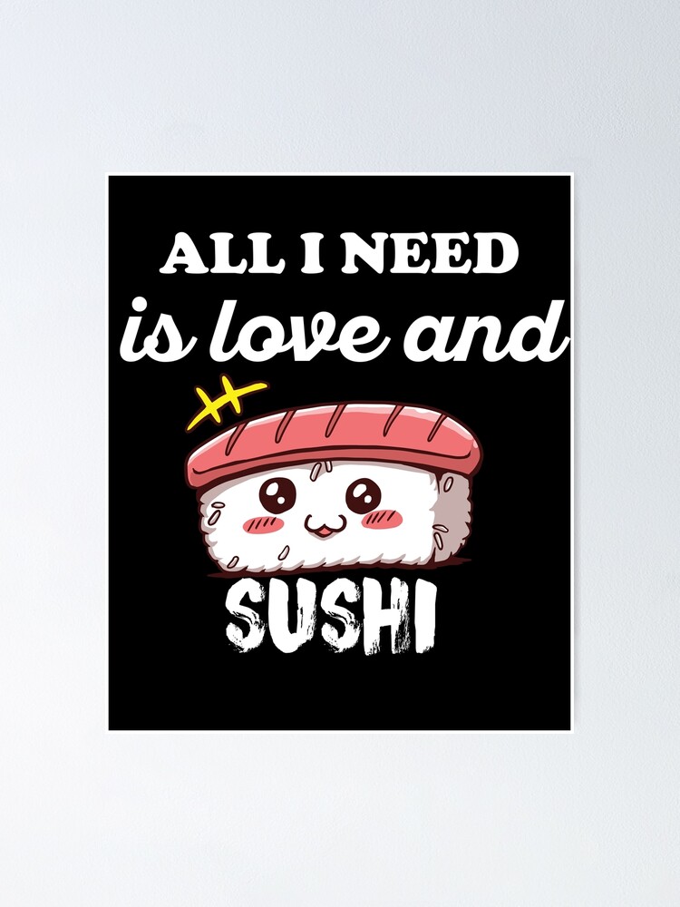 Sushi is my Valentine funny saying with cute sushi illustration perfect gift  idea for sushi lover and valentine's day - Sushi Lover Gifts - Sticker