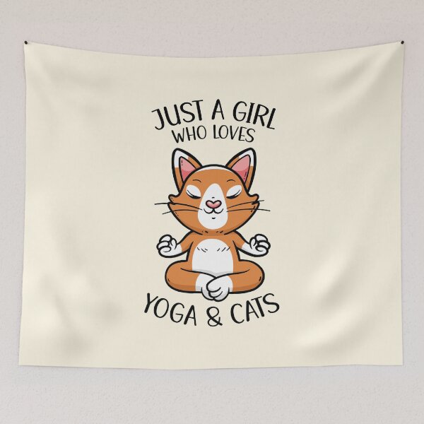 Item preview, Just A Girl Who Loves Yoga And Cats designed and sold by OnepixArt.