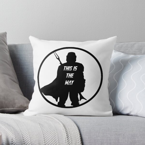 Star Wars The Mandalorian Rolling Through The Snow Printed Throw Pillow