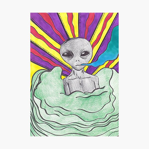 Item preview, Alien Smoking  designed and sold by ArtbyMeganBrock.