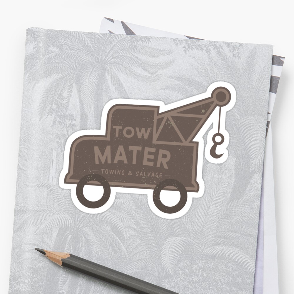 "Tow-Mater" Sticker by graphicloveshop | Redbubble