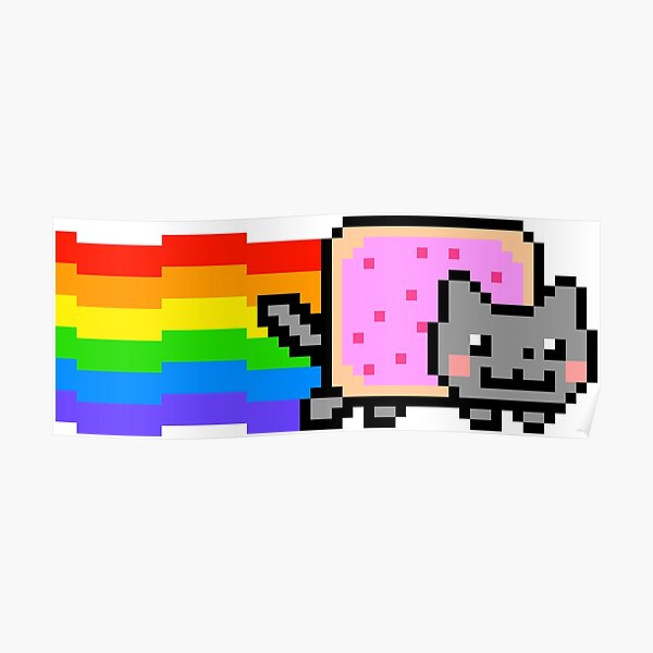 Rainbow cat meme Poster