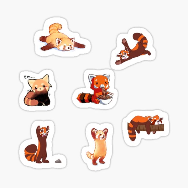 Item preview, Red panda stickers pack designed and sold by GloryArt76.