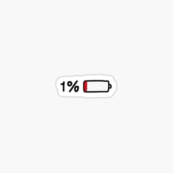 1% Battery Sticker