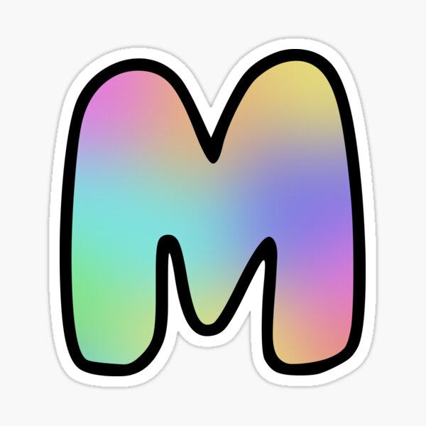 "Pastel Bubble Letter Monogram - M" Sticker for Sale by GhostLonging