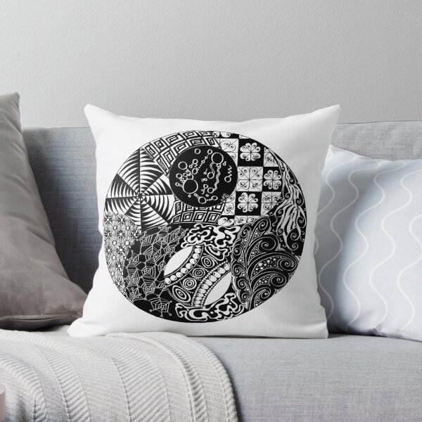 Order/Chaos - Yin/Yang Throw Pillow