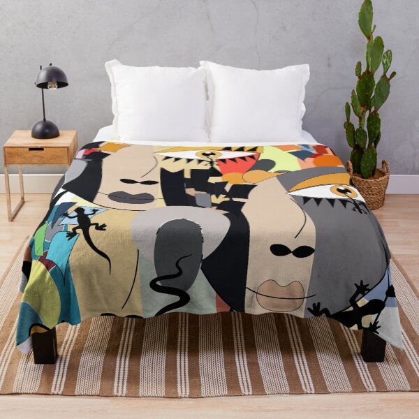 Item preview, Abstract colorful faces with abstract geometric shapes designed and sold by KissedbyArt.