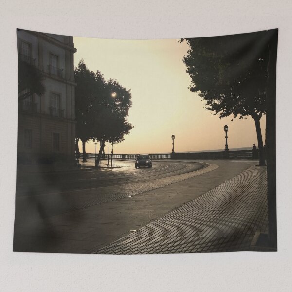 Item preview, Car Driving Down the Road at Sunset in Cadiz - Spain designed and sold by TheRightAngle.