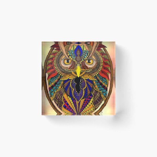 Aperçu de l'œuvre Ornate Owl en couleur créée et vendue par BHDigitalArt.