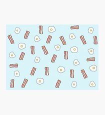 Breakfast Pattern - Bacon and eggs Photographic Print