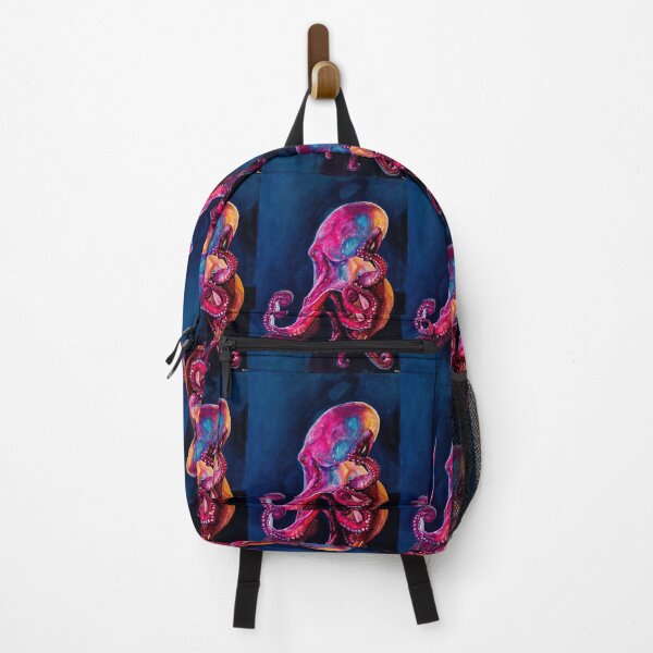 Item preview, Deep colourful pink and blue octopus ink painting from the depths designed and sold by The inked octopus garden .