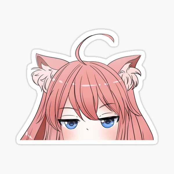 Menhera chan peeker - Peeking anime girl Sticker for Sale by giftycat