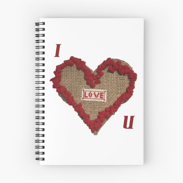 Item preview, I Love U Hook Rugged Love Heart on Hessian designed and sold by CJSCRAFTS.