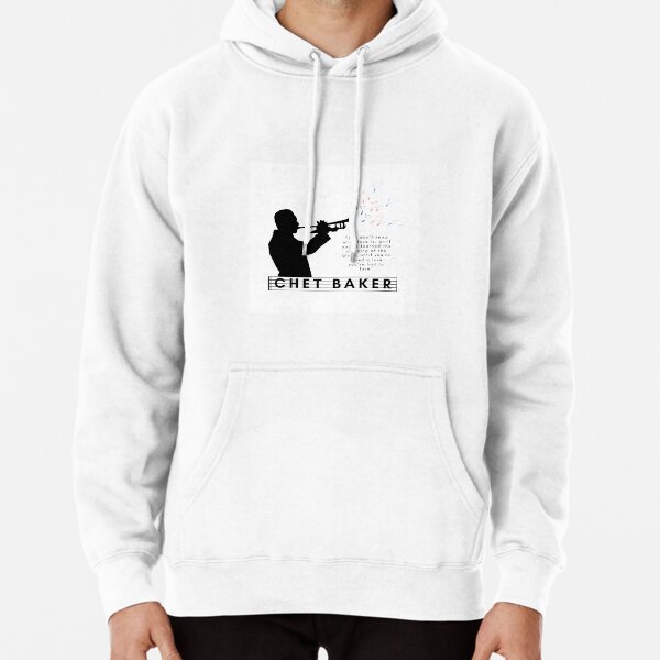 Tribute to Chet Baker - III” graphic tee, pullover hoodie, tank, onesie,  and pullover crewneck by BlackLineWhite Art.