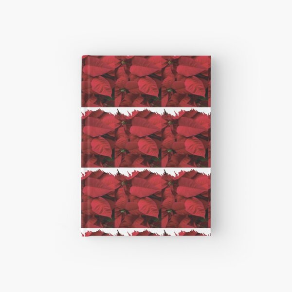 Romantic Red Poinsettia design with a white trim Hardcover Journal