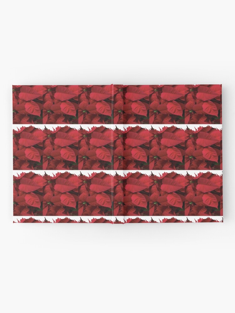 Alternate view of Romantic Red Poinsettia design with a white trim Hardcover Journal