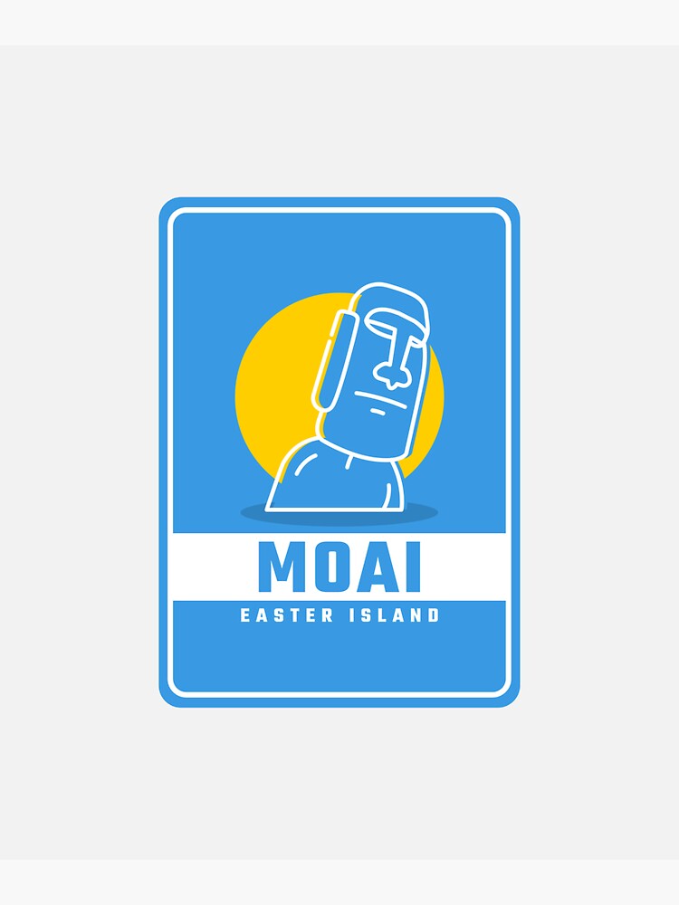 Moai Face Easter Island Statue Funny Gift Idea' Sticker