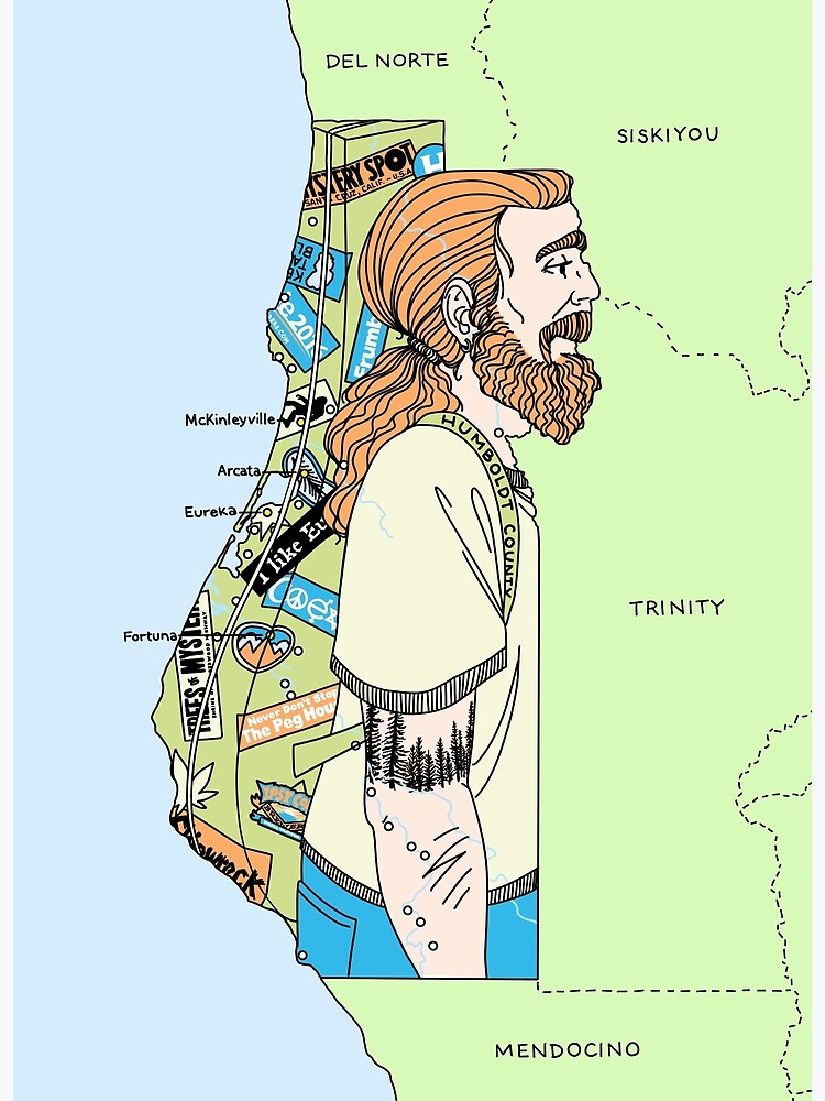 "Humboldt Man" Poster by CatsNPlants Redbubble