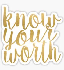 Know Your Worth Gold Sticker