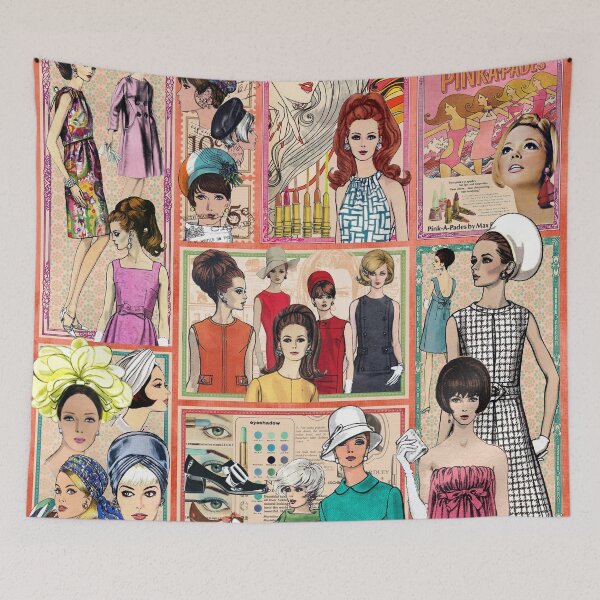 Item preview, 60s Fashion Collage designed and sold by HeritageScrap.