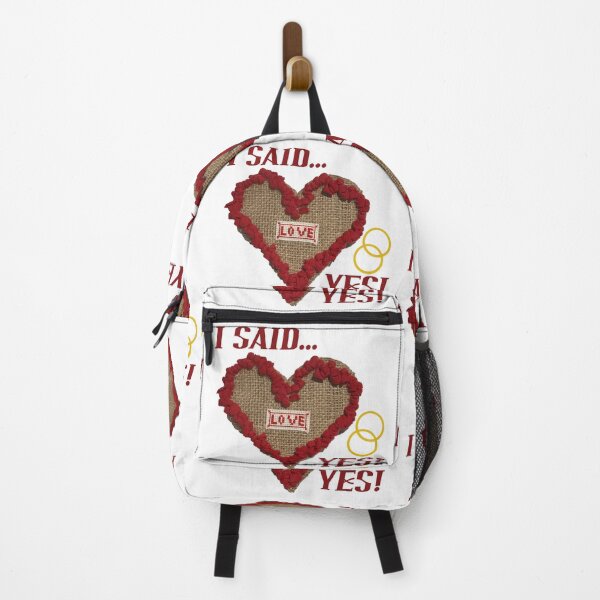 Item preview, 'I SAID YES!' - Hook Rugged Love Heart on Hessian designed and sold by CJSCRAFTS.