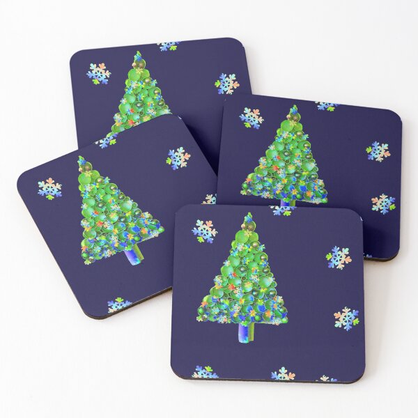 Item preview, Handmade Christmas on Navy  designed and sold by Sonia Osiecka Ramsurn.