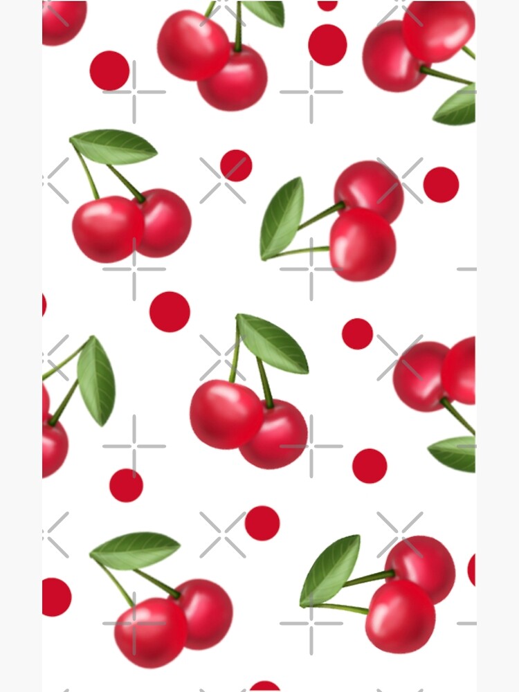 "Cherry Emoji Design" Poster by AestheticCorner Redbubble