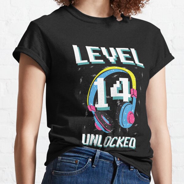Item preview, Level 14 Unlocked Gaming Birthday Shirt With Age designed and sold by Sutra-Lotus-Co.