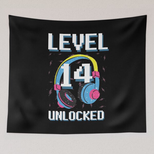 Item preview, Level 14 Unlocked Gaming Birthday Shirt With Age designed and sold by Sutra-Lotus-Co.