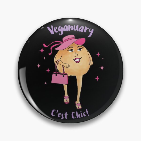 Item preview, Veganuary C'est Chic! - funny cartoon chickpea character designed and sold by Crystal Raymond.