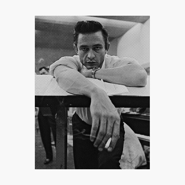 Affiche et t-shirt vintage de demi-teintes de Johnny Cash Impression photo