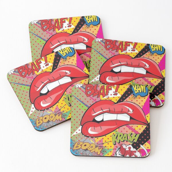 Item preview, Funky Colorful Krash Boom Blaf Lips Design designed and sold by Opal Print.