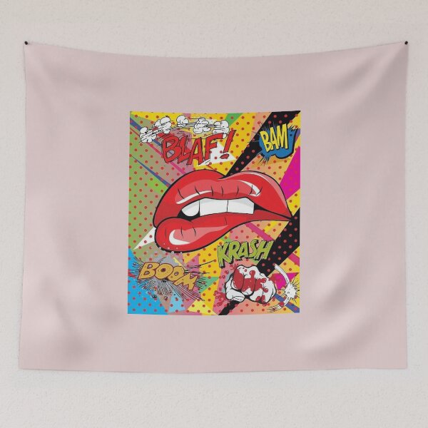 Item preview, Funky Colorful Krash Boom Blaf Lips Design designed and sold by Opal Print.