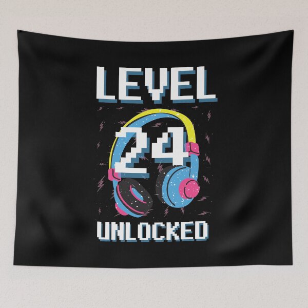 Item preview, Level 24 Unlocked Gaming Birthday Shirt With Age designed and sold by Sutra-Lotus-Co.